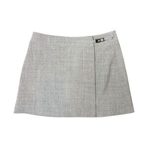 Y2K Bebe Office Siren Gray High Waist Wrap Skirt Size 4